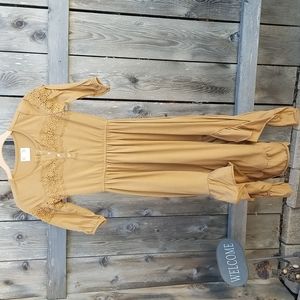 Girls size 7 brown lace dress